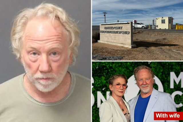Agentes federais fortemente armados arrombam a porta da casa de Timothy Busfield em Nova York em uma operação dramática depois que ele se rendeu sob acusações de abuso sexual infantil
