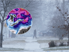 Alertas de tempestade de inverno em 4 estados com previsão de 4 pés de neve e ventos de 160 mph A person walks across the street after a winter storm system hit South East Michigan, Monday, Dec. 29, 2025, in Detroit / A snow depth map from WXCharts shows some of the impacted areas