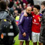 Amad Diallo comemora contra o Bournemouth