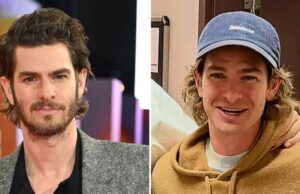 Andrew Garfield estreia cabelo loiro desgrenhado com aparência bem barbeada Andrew Garfield sai com cabelo loiro comprido e desgrenhado e aparência bem barbeada