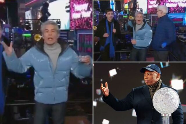 Andy Cohen chora com o ex-prefeito de Nova York, Eric Adams, em um discurso selvagem após a queda da bola na Times Square: 'Saia ao pôr do sol!'
