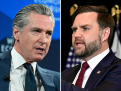 As chances de Gavin Newsom derrotar JD Vance nas eleições presidenciais de 2028 Gavin Newsom gestures as he speaks during the World Economic Forum (WEF) and U.S. Vice President JD Vance in Minnesota amid a surge of ICE activity