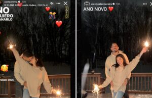 As estrelas do UFC Alex Pereira e Tracy Cortez se beijam na comemoração de ano novo Alex