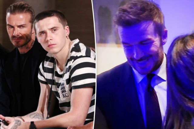 Assista ao momento embaraçoso que David Beckham é questionado sobre o discurso contundente do filho Brooklyn
