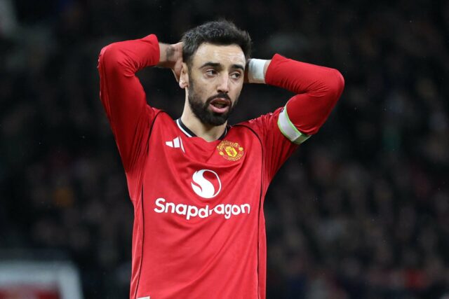 Bruno Fernandes, Matheus Cunha e Amad enviam mensagens a Ruben Ruben Amorim chegando à Elland Road