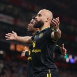 O Manchester United comemora o gol contra o Arsenal.