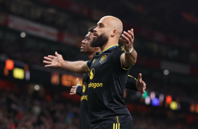 Bryan Mbeumo conseguiu algo contra o Arsenal que nenhum outro O Manchester United comemora o gol contra o Arsenal.