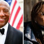 Ava DuVernay e David Oyelowo comparecem ao Essence Black Women In Hollywood Awards 2025 em Los Angeles. (Leon Bennett/Imagens Getty)