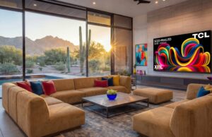 CES 2026: A nova TV LED X11L SQD-Mini da TCL é um carro-chefe que pode rivalizar com o Micro RGB da Samsung e da LG TV LED TCL X11L SQD-Mini em apartamento moderno e alto