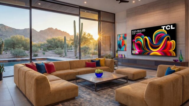 CES 2026: A nova TV LED X11L SQD-Mini da TCL TV LED TCL X11L SQD-Mini em apartamento moderno e alto