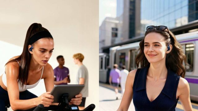 CES 2026: Anker lançou esses fones de ouvido 2 em Uma imagem que mostra os vários níveis de ajuste do gancho de orelha no Soundcore Aerofit 2 Pro.