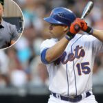 Carlos Beltran nº 15 do New York Mets na rebatida contra o New York Yankees no Citi Field em 1º de julho de 2011