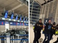 Carro bate no terminal do aeroporto de Detroit em vídeo maluco homem-bate-carro-terminal-dividido