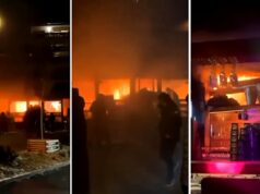 Cenas caóticas enquanto fogo destrói bar em estação de esqui suíça Cenas caóticas enquanto fogo destrói bar em estação de esqui suíça