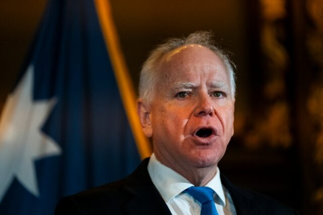 Minnesota Governor Tim Walz announces that he is abandoning his re-election campaign during a press conference at the State Capitol building on January 5, 2026 in St. Paul, Minnesota