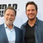 Arnold Schwarzenegger e Chris Pratt na estreia de Los Angeles de
