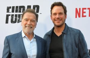 Chris Pratt diz que ‘não tem certeza do que fazer’ com o ‘enorme’ presente de Natal que o sogro Arnold Schwarzenegger lhe deu Arnold Schwarzenegger e Chris Pratt na estreia de Los Angeles de