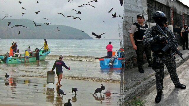 Cinco cabeças decepadas encontradas penduradas em uma praia do Equador em meio a crescentes confrontos entre gangues
