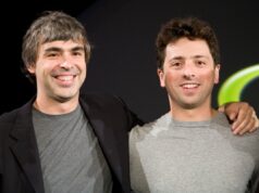 Cofundadores do Google podem estar deixando a Califórnia Larry Page and Sergey Brin, the co-founders of Google, in September 2008