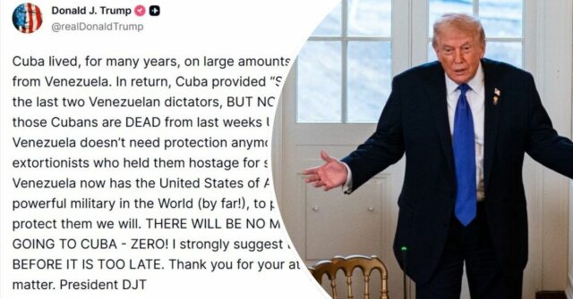 Com o aliado cubano Maduro deposto, Trump adverte Havana para fazer um “acordo” antes que seja tarde demais
