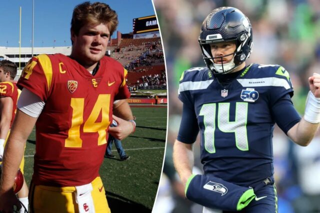 Como Sam Darnold se tornou o porta-bandeira da USC com Como Sam Darnold se tornou o porta-bandeira da USC com o histórico início do Super Bowl 2026: 'Dá arrepios'