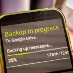 Uma captura de tela da aparência da página de backup no Android