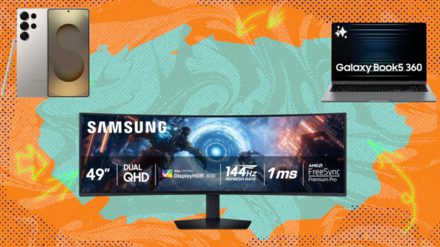 Monitor de jogos curvo Samsung Odyssey G9 de 49 polegadas em fundo branco
