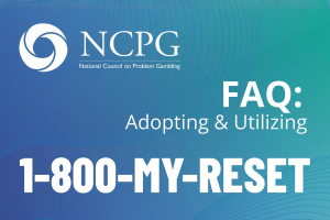 Conselho Nacional de Jogos Problemáticos anuncia novo número de linha O Conselho Nacional de Jogos Problemáticos anuncia a nova linha de apoio número 1-800-MY-RESET. Gráfico do National Council on Problem Gambling promovendo o novo número da National Problem Gambling Helpline, 1-800-MY-RESET, com o logotipo do NCPG e o texto “FAQ: Adopting & Utilizing 1-800-MY-RESET” em um fundo azul e verde-azulado.