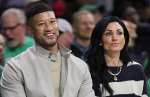 Cronograma do relacionamento do técnico da Notre Dame, Marcus Freeman e da esposa Joanna O técnico principal da Notre Dame, Marcus Freeman, e a esposa Joanna Freemans, cronograma de relacionamento