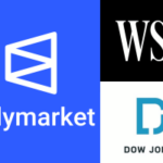 Dados do Polymarket chegando às plataformas Dow Jones, incluindo o WSJ. Logotipo da Polymarket ao lado dos logotipos do The Wall Street Journal e Dow Jones, representando uma nova parceria de dados.