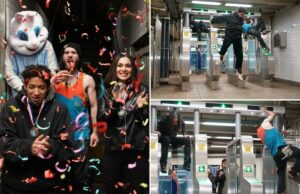 Dançarina de pólo, alpinista e atleta de parkour corre pelas novas catracas ‘insanas’ do metrô de Nova York nas ‘Olimpíadas de Evasão de Tarifas’ Dançarina de pólo, alpinista e atleta de parkour corre pelas novas catracas 'insanas' do metrô de Nova York nas 'Olimpíadas de Evasão de Tarifas'