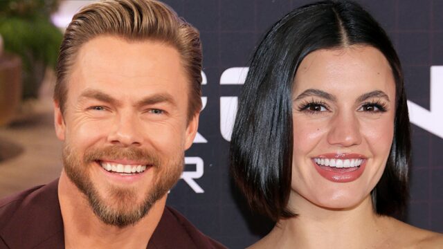 Derek Hough e sua esposa Hayley Erbert dão as boas-vindas Derek Hough e Hayley Erbert Getty 1