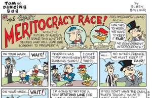 Desenho animado: Tom, o inseto dançarino, apresenta a grande corrida pela meritocracia Desenho animado: Tom, o inseto dançarino, apresenta a grande corrida pela meritocracia