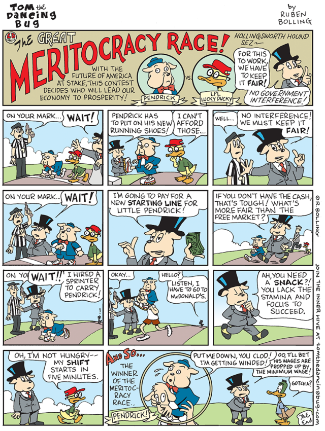 Desenho animado: Tom, o inseto dançarino, apresenta a grande corrida pela meritocracia
