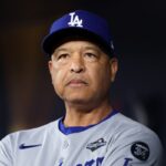 TORONTO, ONTARIO - OCTOBER 24: Manager Dave Roberts #30 of the Los Angeles Dodgers looks on before game one of the World Series against the Toronto Blue Jays at Rogers Center on October 24, 2025 in Toronto, Ontario. (Photo by Patrick Smith/Getty Images)