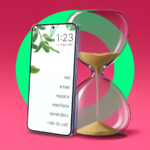 Bem-estar digital exibido na tela do telefone na cesta