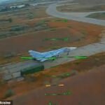 Imagens dramáticas mostraram drones atingindo com sucesso os aviões em cinco aeródromos militares diferentes