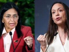 Duas mulheres disputam o cargo mais alto da Venezuela, mas Trump decidirá A vice-presidente da Venezuela, Delcy Rodriguez, à esquerda, e a ganhadora do Prêmio Nobel da Paz e líder da oposição venezuelana, Maria Corina Machado, são vistas em uma imagem combinada.