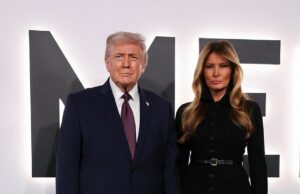 É o Oscar MAGA! Melania Trump surpreende na estreia do filme ao lado de Donald… mas há uma ausência MUITO notável na grande noite da primeira-dama A primeira-dama vestiu um vestido preto abotoado e salto agulha enquanto seu marido se juntava a ela, que usava seu terno azul marinho característico