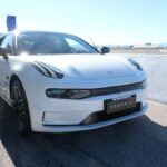 The Zeekr 001 at Las Vegas Motor Speedway during the 2026 Consumer Electronics Show