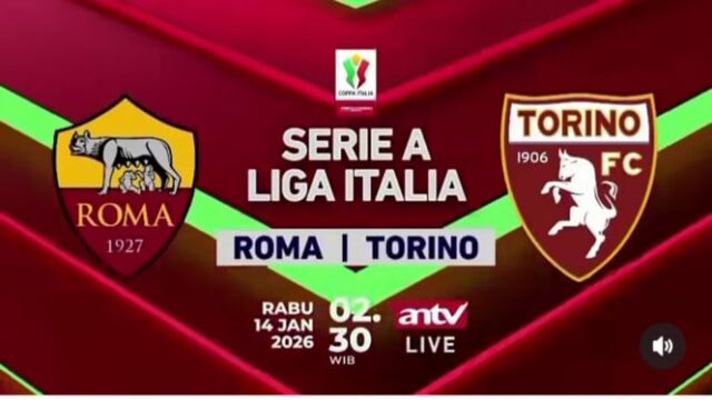 Em andamento! Ao vivo na ANTV: partida de vida ou morte AS Roma x Torino nas oitavas de final da Coppa Itália
