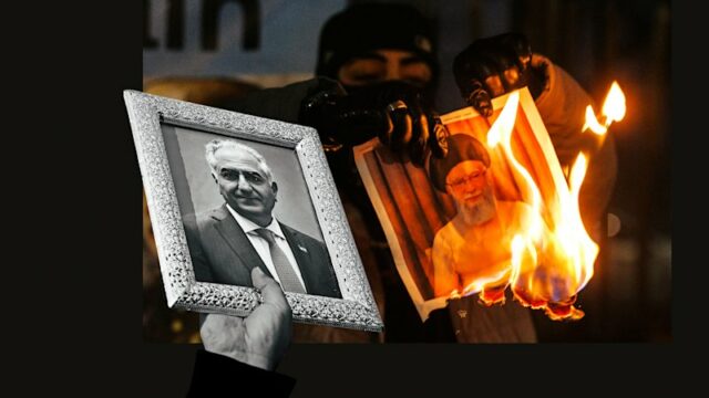 Um protesto antigovernamental em Teerã.