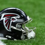 NEW ORLEANS, LOUISIANA - NOVEMBER 23 : Detail view of an Atlanta Falcons helmet prior to an NFL football game between the Atlanta Falcons and the New Orleans Saints at Caesars Superdome on November 23, 2025 in New Orleans, Louisiana. (Photo by Perry Knotts/Getty Images)