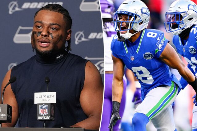 Matthew Stafford, do Los Angeles Rams, se prepara para lançar um passe contra o Seattle Seahawks.