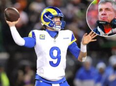 Escolhas e previsões do fim de semana do campeonato da NFL de 2026: melhores apostas contra o spread O quarterback do Los Angeles Rams, Matthew Stafford (9), se prepara para lançar a bola durante os playoffs divisionais da NFC.