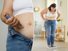 Este erro do GLP-1 pode fazer você ganhar peso 4 vezes mais rápido do que interromper dieta e exercícios Uma pessoa que injeta insulina ou semaglutida no estômago.