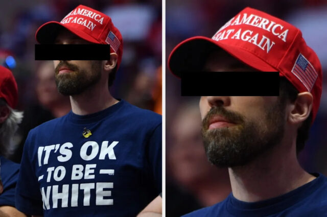 O presidente dos EUA, Donald Trump, reage ao falar durante o Partido Republicano na Câmara