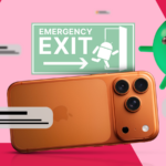 Ilustração dividida mostrando um telefone Google Pixel rotulado como 'SURPRISE' equilibrado contra um chip de processador G5 rotulado como 'DESAPONTO'.