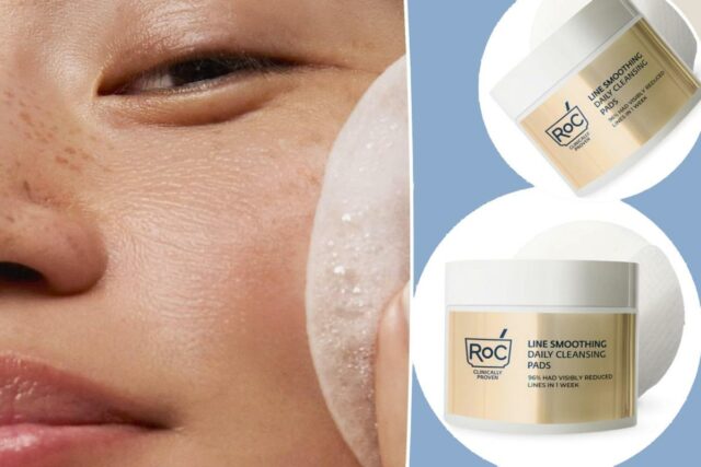 Estou estocando este 'incrível' produto básico francês para a pele RoC Line Smoothing Daily Cleansing Pads com