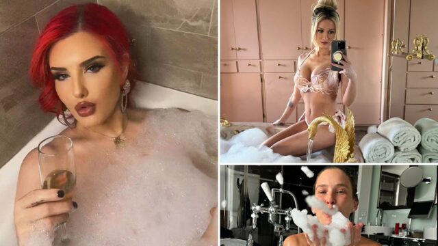 Estrelas tomando banho de espuma